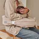 My Brest Friend Nursing Pillow - Deluxe - Enhanced Comfort w/Slipcover - Ergonomic Design for Ultimate Breastfeeding Support for Mom & Baby - Adjustable Backrest and Handy Side Pocket, Soft Sand