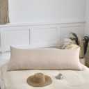TSUTOMI Soft Waffle Weave Body Pillowcase 20" x 54", No Insert, Breathable & Skin-Friendly Body Pillow Sham, Decorative Waffle Weave Pillow Cover, Cream