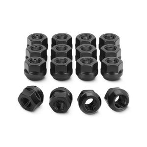 M10x1.25 Open End Lug Nuts Fit for Honda Rancher Foreman, 16pcs 10x1.25 One-Piece Design Lugnuts for Can-Am Commander Maverick, Black ATV Lug Nuts for Kawasaki Mule Brute Force Polaris Sportsman