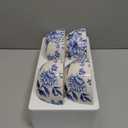 Bico Blue Floral Haven Ceramic Cereal Bowls Set of 4, 26oz, for Pasta, Salad, Cereal, Soup & Microwave & Dishwasher Safe