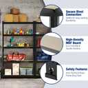 WORKPRO 5-Tier Storage Shelf, 72" H Heavy Duty Adjustable Garage Shelving Unit 2180LBS Capacity, for Basement, Kitchen, Pantry, 35.4Wx11.8Dx72H, Black