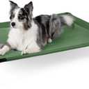 Cooling Elevated Dog Bed for Extra Large Dogs with Non-Slip Floor Protectors & Breathable Mesh, XL Raised Indoor & Outdoor Dog Cot Hammock, 54" L x 35" W x 8" Th, X-Large, Green