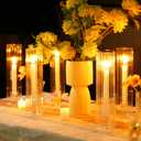 Hurricane Candle Holder Thickened Cylinder Covers 4 Pcs Taper Candle Sticks Holder Glass Tall Candlesticks Holders Centerpiece for Wedding Dining Table
