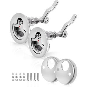 Boat Deck Flush Latch Marine Stainless Steel Door Hatch Flush Pull Handle for 2" Hole with Mounting Accessories