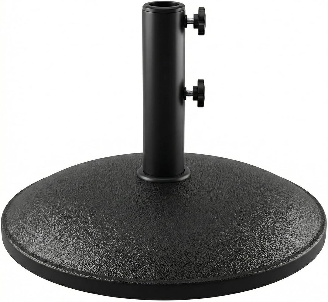T&Jero 33 lb Round Heavy Duty Prefilled Patio Outdoor Market Umbrella Base Stand Weight for Outdoor, Black