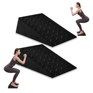 Squat Wedge Block for Heel Elevated Squat 2 Pcs Set, Improve Mobility Balance and Strength Performance Weightlifting Calf Stretcher Slant Board for Squat