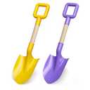 Kids Garden Tool Shovels Toys, 16" Long Kids Beach Spades Sand Shovels Toys for Adults Gardening Tools Garden Kit Travel Sandbox Toy Sturdy Snow Scoop Durable Wood Handle Spade for Digging Sand Snow