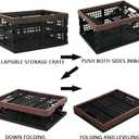 Kekow 15 L Black Plastic Collapsible Storage Basket, Folding Crates Storage, Set of 3