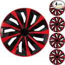 4 Pack Red Hubcap Wheel Cover Replacement 16Inch Hub Caps Universal Wheel Rim Cover ABS Material Exterior Accessories for Car Trunk SUV
