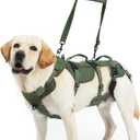 PUPTECK Dog Lift Harness for Medium Large Sized Dog, Rehabilitation Sling for Hind Leg Support, Multifunctional Mobility Assistance Harness for Old, Disabled, Joint Injuries, Paralysis Dogs, Green L