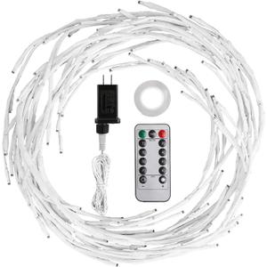 Lighted Birch Garland 7.87FT Lighted Twig Vine Lights 144LED Birch Garland with Lights String Light with Timer 8 Modes IP45 Waterproof for Christmas F