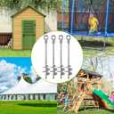Insaga 24'' Fully Welded Ground Anchors Screw in, 3'' Wider Spiral Earth Anchor for Swing Set, 4pcs Mobile Home Anchors, Wind Resistant Trampoline Wind Anchors, Ground Anchors for Sheds