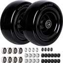 11x4.00-5 Zero Turn Flat Free Tires for Mower Front Tires,with Upgraded 3/4", 5/8" and 1/2" Bearing More Durable,11x4.00-5 Lawn Mower Tires,3.4"-5.8" Center Hub, Load 350lbs