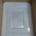 IRIS USA File Box, Plastic File Organizer with Lids for Letter/Legal File, Portable Document Box For Moving, Storage Bin with Durable and Secure Lid, Stackable Nestable BPA-Free, Clear 35 Qt. 4 Pack