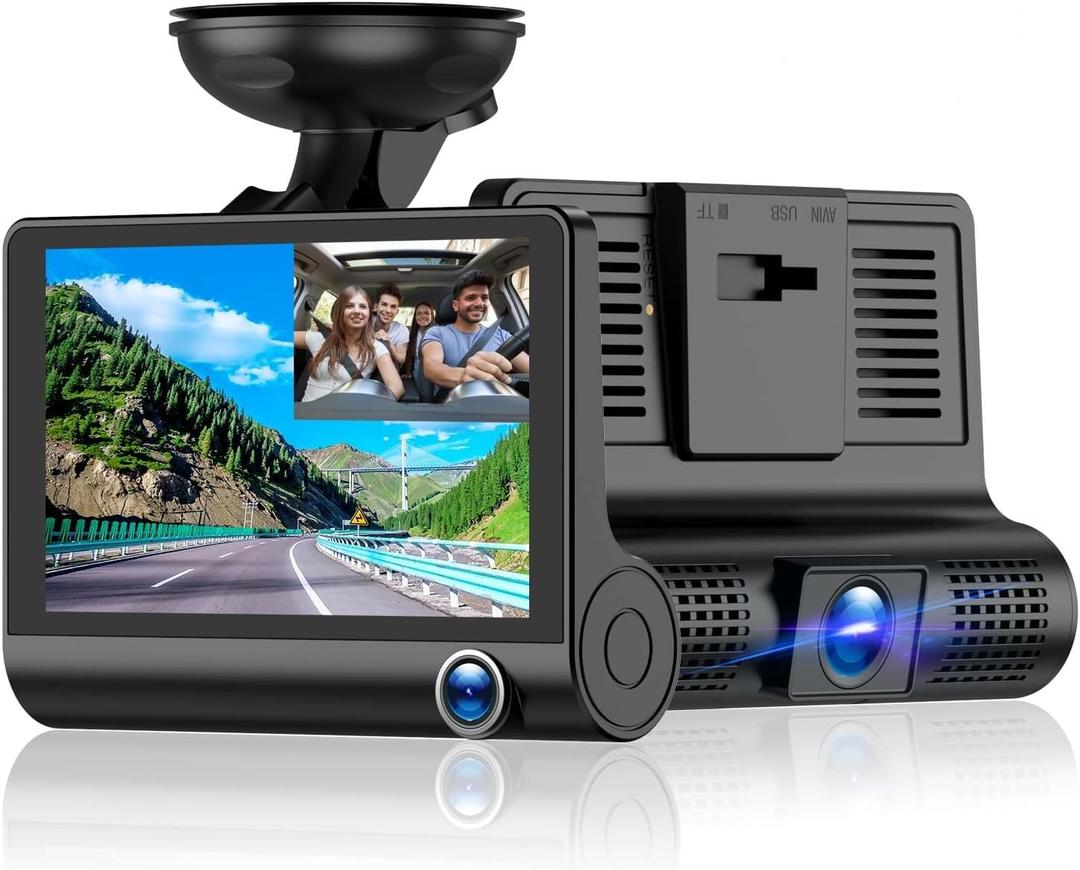 Dash Camera for Car Security Dual Dash Cam Front and Inside 4 Inch LCD Screen with WDR, Night Vision, G-Sensor Auto Lock, Loop Recording