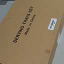 Bamboo Serving Trays Charcuterie Platter 16.5"x11.8"42x30cm with Handle, Set Includes 1xHexagon 12.5"(32cm)+1xSquare 7.8"(20cm)+1xSquare 5.9"(15cm) Small Plates for Family Dinner (1hexagon+2square)