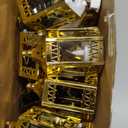 Hortsun 20 Pcs Vintage Mini Lantern Christmas Centerpiece LED Decorative Candles for Table Battery Powered Hanging Tealight Wedding Home Decor(Shiny Gold)