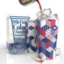 American Themed Color Changing Cup with Lid, 21Oz Reusable Aluminum Drinking Cup Stainless Steel Tumbler for Red White and Blue Decorations Patriotic Summer Pool Party Favors Supplies