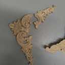 10 Pcs Wood Appliques and Onlays for Furniture, Decorative Carved Wooden Appliques DIY Onlay for Bed Door Cabinet Wardrobe Small and Large Sizes