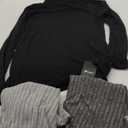 Ficerd 3 Pack Women's Turtleneck Long Sleeve Tunic Sweater Thumbhole, Ribbed Raglan Curved Hem Knit Shirts Loose Fall Winter, XL