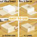 SpaceAid 8 Pack Bed Sheet Organizers and Storage, Foldable Sheet Organizer for Linen Closet, Sheets Set Folder Keeper with Window XL (Queen & King Size) Bedding Container (Beige, 8 Pack), Each Storage Organizer SIZE: 5"W x 15"D x 12.8"H