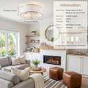 20" Boho Ceiling Fan with Light Bladeless Low Profile Silver, Small