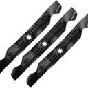 942-04053C for MTD CUB Cadet 50 Inch Mower Blades RZT 50 LT1050 LTX 1050 RZT50 LTX1050KW LGT1050 High Lift Blades Parts 742-04053A 742-04053 942-04053B 942-04056C 112-0316 3 Pack,6 Point Star (Black)