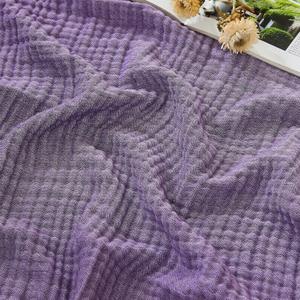 EMME Cotton Muslin Queen Blanket Bed Layering Breathable Gauze Blanket Soft Lightweight Blankets Adults (Purple, 90"x90")