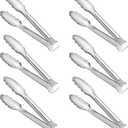 6 Pack Serving Tongs Kitchen Tongs, Buffet Tongs, Stainless Steel Food Tong Serving Tong, small tongs (7Inch)