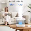 Dreo Smart Humidifiers for Bedroom, Top Fill 4L Supersized Humidifier Large Room with 28 dB, 36H Runtime, Touch/APP/Voice Control, Nightlight, Cool Mist Humidifiers for Baby, Plants, Indoor, Grey