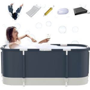 Portable Bathtub For Shower Stall, Large 45.3 inch Foldable Soaking Bathing Tub for Adults, Separate Family Bathroom Japanese SPA Collapsible Tub, Ideal for Hot Bath Ice Bath Drain Specifications (Basic style) Portable Bathtub For Shower Stall, Large 45.3 inch Foldable Soaking Bathing Tub for Adults, Separate Family Bathroom Japanese SPA Collapsible Tub, Ideal for Hot Bath Ice Bath Drain Specifications (Basic style)