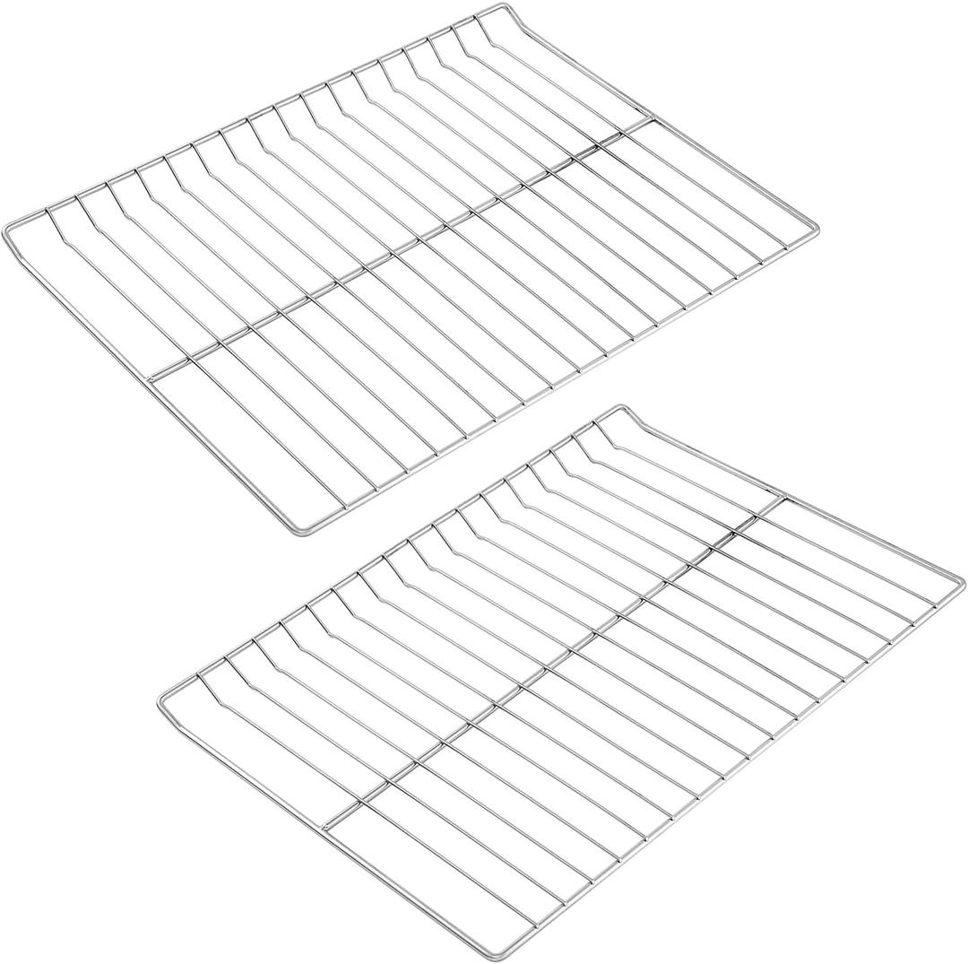 2Pcs WB48T10095 Oven Rack Replacement Parts for GE Stove Oven Parts WB48K5019 Oven Shelf for GE Range Oven Parts 23 3/4" x 17 3/8" GE Hotpoint Oven Wire Rack 304 Stainless Steel Rack-Flat