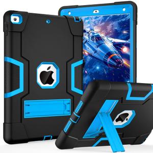 Cantis Case for ipad 9th Generation/ 8th Generation/ 7th Generation, Slim Heavy Duty Shockproof Rugged Protective Case with Built-in Stand for iPad 10.2 inch 2021/2020/2019, Black+Blue | Slim, Heavy Duty, Shockproof, Rugged, Protective Case, with Built-in Stand