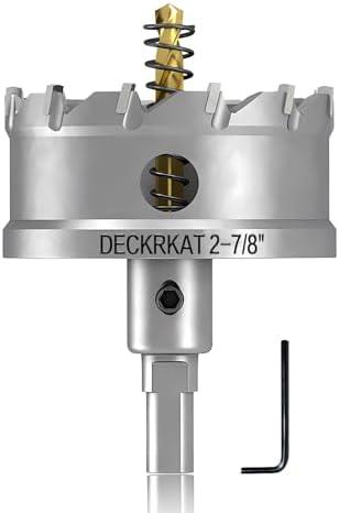 DECKRKAT 3" (76mm), TCT Hole Saws for Hard Metal, Heavy Duty 76mm Tungsten Carbide Tipped Hole Cutters Set with Spring-Loaded Pilot Drill Bits for Stainless Steel, Metal, Iron, and Plastic.