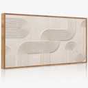 CHDITB 3D Horizontal Geometric Arch Wall Art, Neutral Impasto Wall Decor, 40"L x 20"W