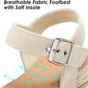 Dodow Womens Espadrilles Wedge Sandals Closed Toe Mid Heel Ankle Strap Dress Sandals (10, Apricot)