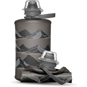 HydraPak Stow Collapsible Water Bottle  350ml, 500ml, 1L  Ultralight, Leak-Proof, BPA-Free, Filter Compatible Travel & Hiking Flask (MTN Mammoth Grey)
