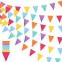 Outus 6 Sets Rainbow Pennant Banner Flags Garland Multicolor Bunting String Triangle Flags Bulk Rainbow Bunting for Carnival Birthday Party Festival Decorations(Vivid Colors)