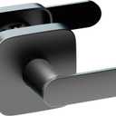 ULTRALOQ Passage Lever Door Handle, Reversible Black Front Door Handle No Lock for Interior or Exterior Door, Closet, Hallway, Adjustable Latch Backset, IP65 Waterproof, Matte Black