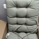 Klear Vu Omega Non-Slip Rocking Chair Cushion Set with Thick Padding and Tufted Design, Includes Seat Pad & Back Pillow with Ties for Living Room Rocker, 17x17 Inches, 2 Piece Set, Celadon