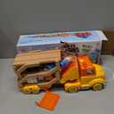 Toddler Toys for 2 3 4 5 Years Old Kids, Transport Car Carrier Truck Toy with 6 Wooden Vehicle, 30in Foldable Track Trailer with Light & Sound Effects, Best Gift Choice for Christmas, Birthday, 15.75 inches