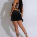 Women's Mini Pleated Skirts Sexy Club Y2k High Waist Stretchy Tennis Skater A-line Skirt, XL 
