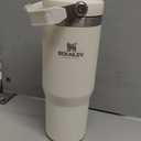 STANLEY IceFlow Flip Straw Tumbler with Handle 30 oz | Twist On Lid and Flip Up Straw | Leak Resistant Water Bottle | Insulated Stainless Steel |BPA-Free | Cream