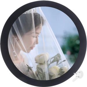 alfyng Round Photo Frame Wooden Wall Hanging Picture Frames for Home Office Wall Dcor (black, 12 inch)