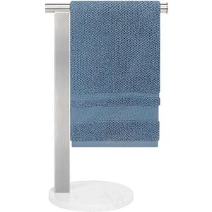Stainless Steel L-Shaped Hand Towel Holder, SUS304 Bathroom Towel Rack with Thickened Base for Countertop Vanity (Brush Nickel)