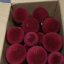 24 Pcs Velvet Christmas Balls Bulk, 3.15"/ 2.76"/ 2.36" Flocked Christmas Tree Ball Ornaments Xmas Decorative Hanging Ornaments for Xmas Tree Wreath Home Party Decor (Red)