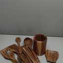 Wooden Spoons for Cooking 12 Pcs Teak Wooden Utensil Set, Cooking Utensils Set with Holder, Hooks & Spoon Rest - Heat Resistant, Durable, Nonstick Safe Kitchen Cookware