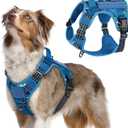 rabbitgoo Tactical Dog Harness Medium Sized Dog, No Pull Military Service Vest with Handle & Molle, Easy Control for Training Walking, Adjustable Reflective Straps, Blue Camo, M