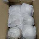 AuldHome Design Farmhouse Ball Ornaments (Set of 6, White); Distressed Metal Glass Ball Vintage Style Christmas Decorations