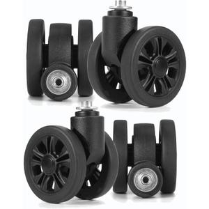 Zoofen Luggage Wheels Replacement 4 pcs Suitcase Replacement Wheels Wear-Resistant Spinner Wheels for Suitcase Repair（ZLN-2，Black)